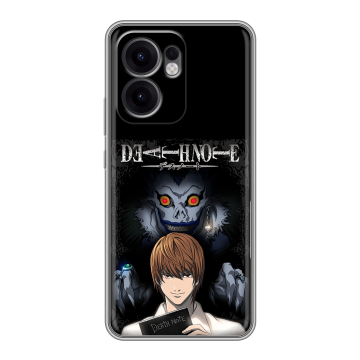 Силиконовый чехол на OPPO Reno13 F с принтом Death note Тетрадь смерти