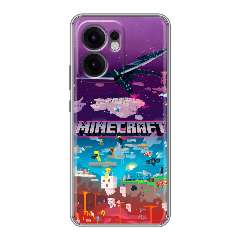 Силиконовый чехол на OPPO Reno13 F с принтом Майнкрафт Minecraft Силиконовый чехол на OPPO Reno13 F с принтом Майнкрафт Minecraft
