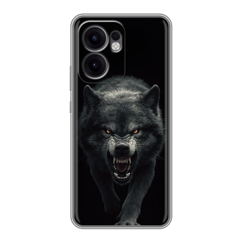 Силиконовый чехол на OPPO Reno13 F с принтом Волк Силиконовый чехол на OPPO Reno13 F с принтом Волк