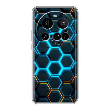 Силиконовый чехол на Xiaomi 15 Ultra с принтом Неоновые соты