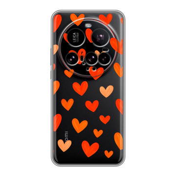 Силиконовый чехол на Xiaomi 15 Ultra с принтом Сердечки