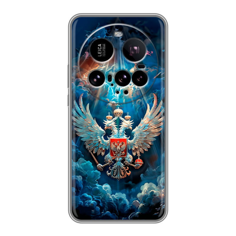 Силиконовый чехол на Xiaomi 15 Ultra с принтом Герб флаг России Силиконовый чехол на Xiaomi 15 Ultra с принтом Герб флаг России