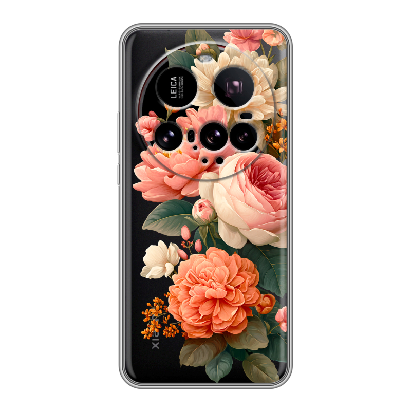 Силиконовый чехол на Xiaomi 15 Ultra с принтом цветы Силиконовый чехол на Xiaomi 15 Ultra с принтом цветы