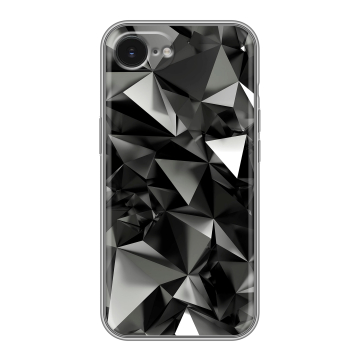 Силиконовый чехол на Iphone 16e с принтом Черные кристаллы