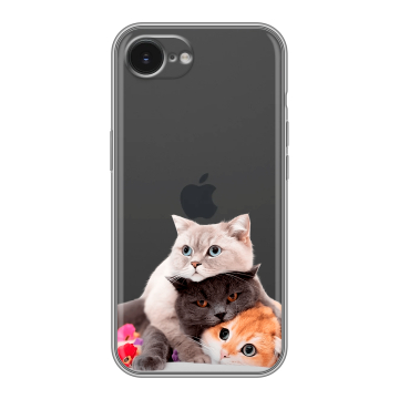 Силиконовый чехол на Iphone 16e с принтом Кошки