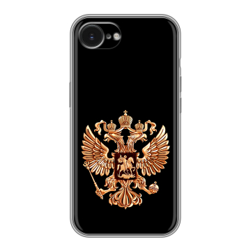 Силиконовый чехол на Iphone 16e с принтом Герб России золотой