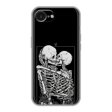 Силиконовый чехол на Iphone 16e с принтом Поцелуй скелетов