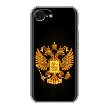 Силиконовый чехол на Iphone 16e с принтом Герб России желтый Силиконовый чехол на Iphone 16e с принтом Герб России желтый