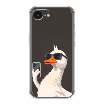 Силиконовый чехол на Iphone 16e с принтом утка в очках Силиконовый чехол на Iphone 16e с принтом утка в очках