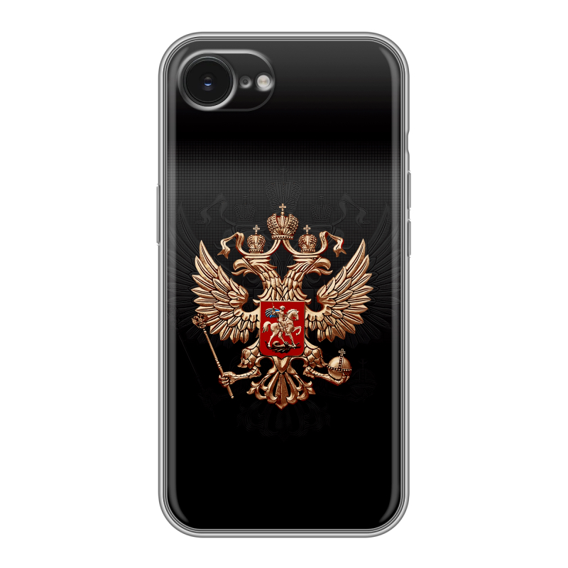 Силиконовый чехол на Iphone 16e с принтом Герб России Силиконовый чехол на Iphone 16e с принтом Герб России