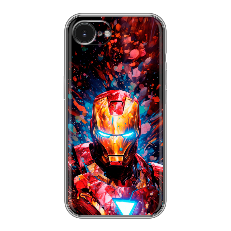 Силиконовый чехол на Iphone 16e с принтом Железный человек Ironman Силиконовый чехол на Iphone 16e с принтом Железный человек Ironman