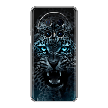 Силиконовый чехол на Huawei Mate 70 Pro с принтом Темный леопард