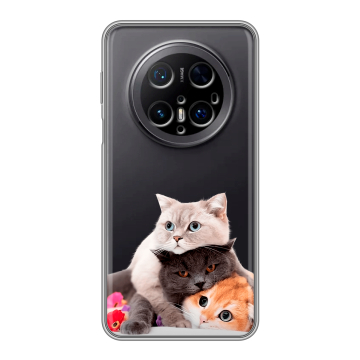 Силиконовый чехол на Huawei Mate 70 Pro с принтом Кошки