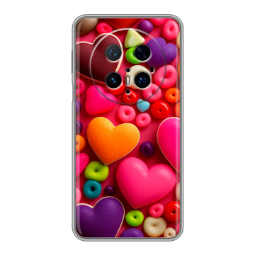 Силиконовый чехол на Huawei Mate 70 Pro с принтом Сердечки