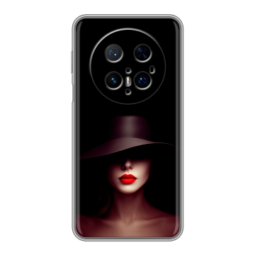 Силиконовый чехол на Huawei Mate 70 Pro с принтом Девушка в шляпе Силиконовый чехол на Huawei Mate 70 Pro с принтом Девушка в шляпе