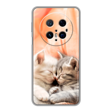 Силиконовый чехол на Huawei Mate 70 Pro с принтом Котята