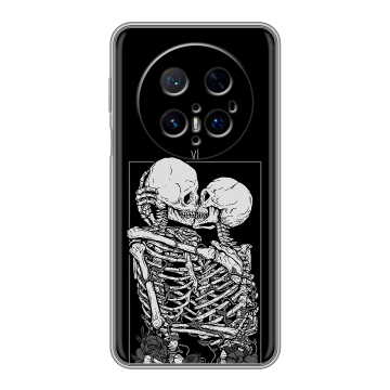 Силиконовый чехол на Huawei Mate 70 Pro с принтом Поцелуй скелетов Силиконовый чехол на Huawei Mate 70 Pro с принтом Поцелуй скелетов