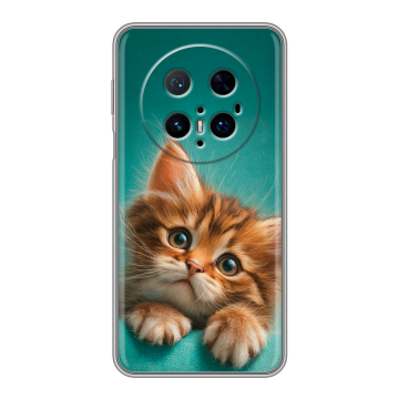 Силиконовый чехол на Huawei Mate 70 Pro с принтом котенок