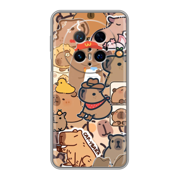 Силиконовый чехол на Huawei Mate 70 Pro с принтом капибара