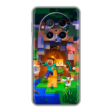 Силиконовый чехол на Huawei Mate 70 Pro с принтом Майнкрафт Minecraft