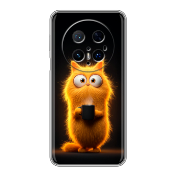 Силиконовый чехол на Huawei Mate 70 Pro с принтом Смешной кот Силиконовый чехол на Huawei Mate 70 Pro с принтом Смешной кот