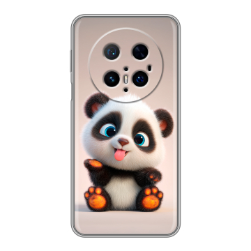 Силиконовый чехол на Huawei Mate 70 Pro с принтом милая панда Силиконовый чехол на Huawei Mate 70 Pro с принтом милая панда