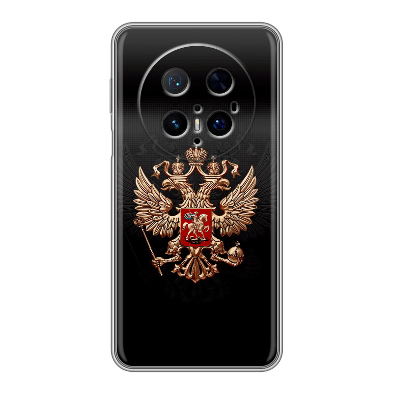 Силиконовый чехол на Huawei Mate 70 Pro с принтом Герб России Силиконовый чехол на Huawei Mate 70 Pro с принтом Герб России