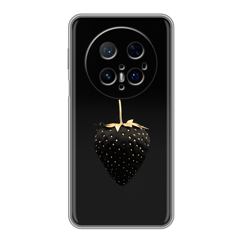 Силиконовый чехол на Huawei Mate 70 Pro с принтом Черная клубника Силиконовый чехол на Huawei Mate 70 Pro с принтом Черная клубника
