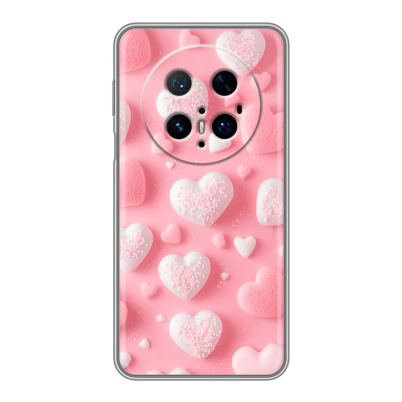 Силиконовый чехол на Huawei Mate 70 Pro с принтом Сердечки Силиконовый чехол на Huawei Mate 70 Pro с принтом Сердечки