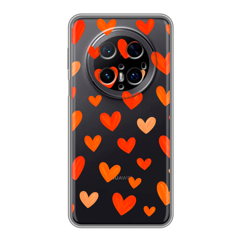 Силиконовый чехол на Huawei Mate 70 Pro с принтом Сердечки Силиконовый чехол на Huawei Mate 70 Pro с принтом Сердечки
