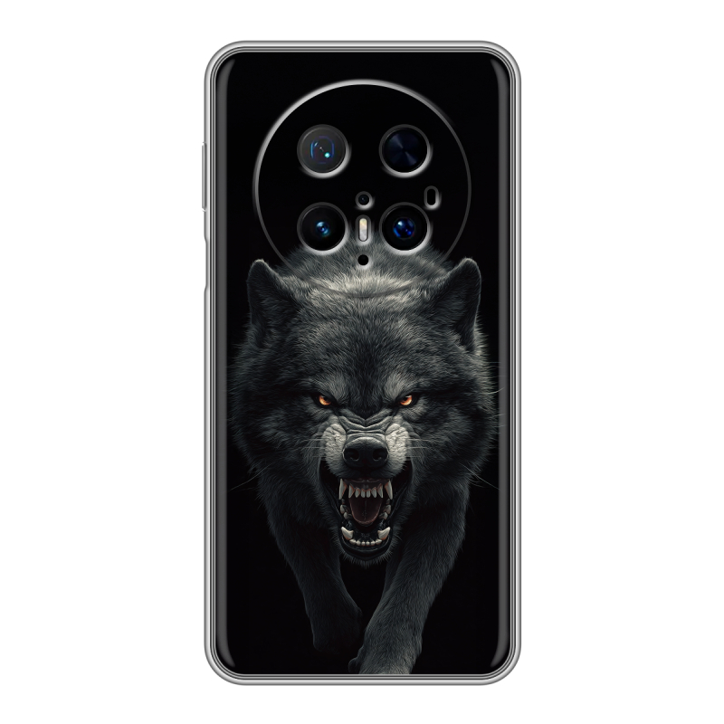 Силиконовый чехол на Huawei Mate 70 Pro с принтом Волк Силиконовый чехол на Huawei Mate 70 Pro с принтом Волк