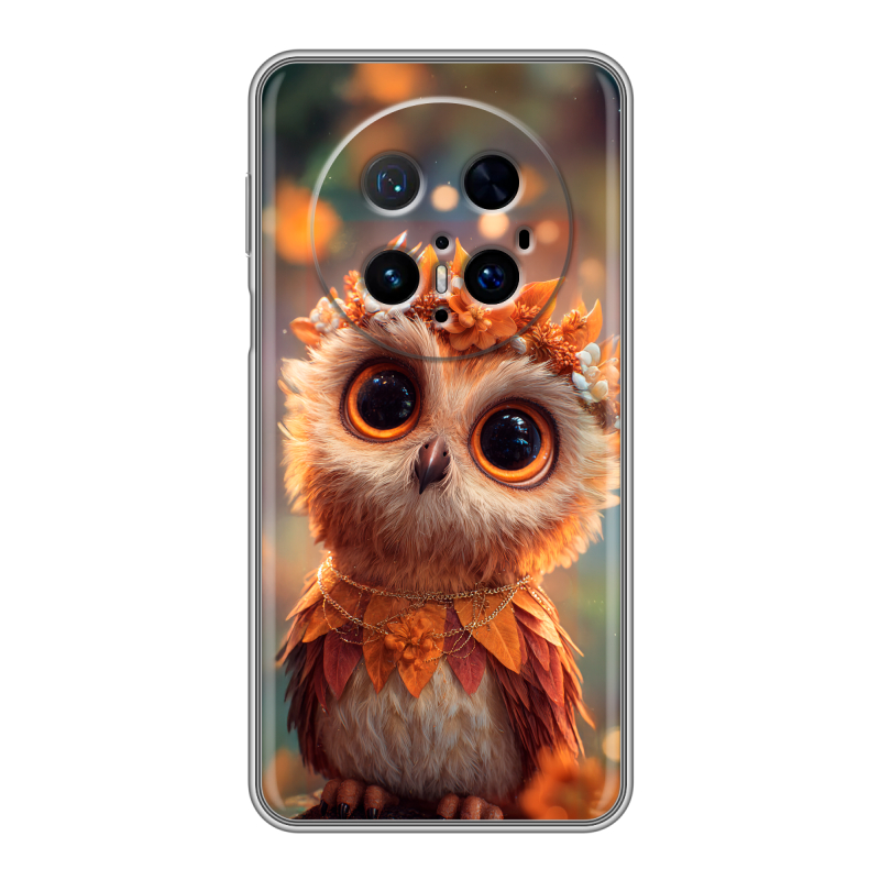 Силиконовый чехол на Huawei Mate 70 Pro с принтом Милая сова Силиконовый чехол на Huawei Mate 70 Pro с принтом Милая сова