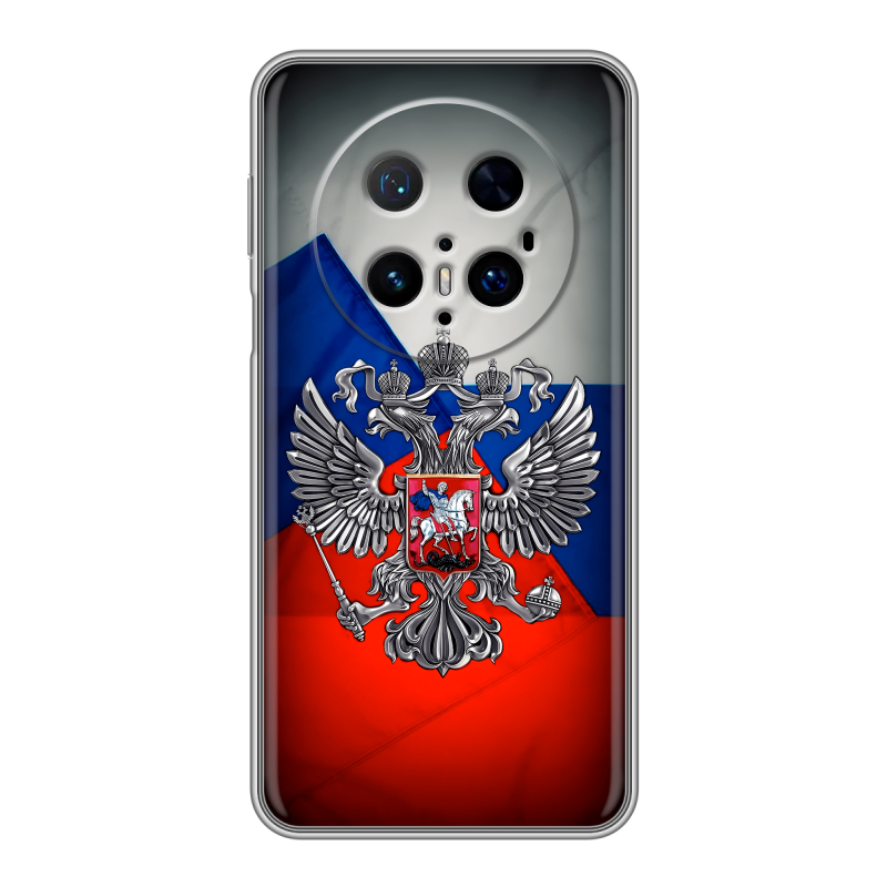 Силиконовый чехол на Huawei Mate 70 Pro с принтом Флаг России Силиконовый чехол на Huawei Mate 70 Pro с принтом Флаг России