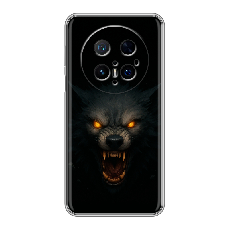 Силиконовый чехол на Huawei Mate 70 Pro с принтом Волк Силиконовый чехол на Huawei Mate 70 Pro с принтом Волк