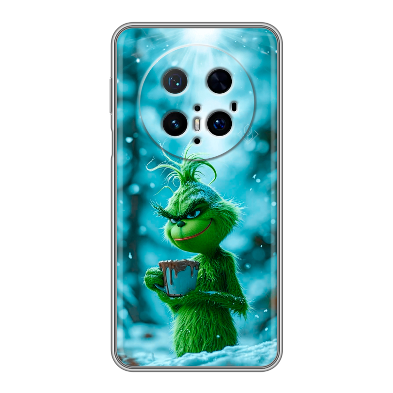 Силиконовый чехол на Huawei Mate 70 Pro с принтом Новый год гринч Силиконовый чехол на Huawei Mate 70 Pro с принтом Новый год гринч