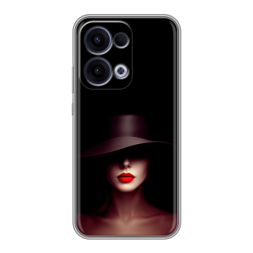 Силиконовый чехол на OPPO Reno13 с принтом Девушка в шляпе Силиконовый чехол на OPPO Reno13 с принтом Девушка в шляпе