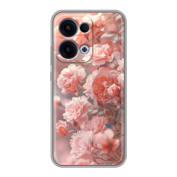 Силиконовый чехол на OPPO Reno13 с принтом Розовые розы Силиконовый чехол на OPPO Reno13 с принтом Розовые розы