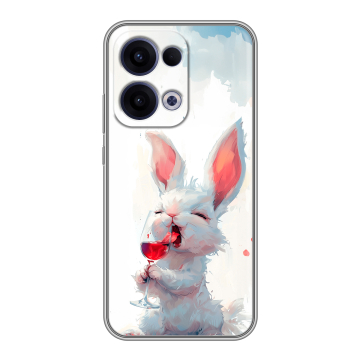 Силиконовый чехол на OPPO Reno13 с принтом кролик зайчик Силиконовый чехол на OPPO Reno13 с принтом кролик зайчик