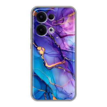Силиконовый чехол на OPPO Reno13 с принтом синий мрамор Силиконовый чехол на OPPO Reno13 с принтом синий мрамор