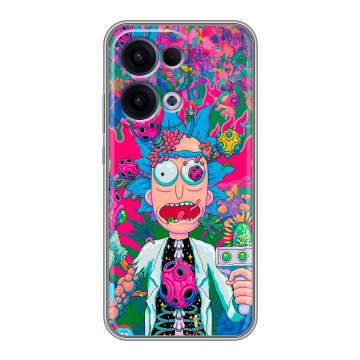 Силиконовый чехол на OPPO Reno13 с принтом Рик и Морти Rick Morty Силиконовый чехол на OPPO Reno13 с принтом Рик и Морти Rick Morty