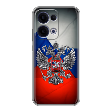 Силиконовый чехол на OPPO Reno13 с принтом Флаг России