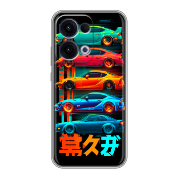 Силиконовый чехол на OPPO Reno13 с принтом машины тачки