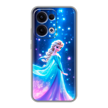 Силиконовый чехол на OPPO Reno13 с принтом Холодное сердце Frozen