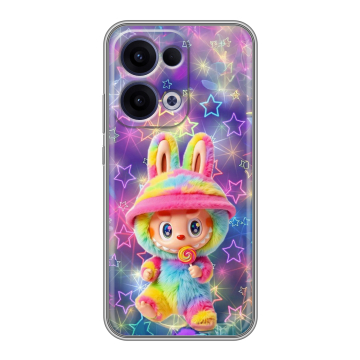 Силиконовый чехол на OPPO Reno13 с принтом Labubu Лабубу