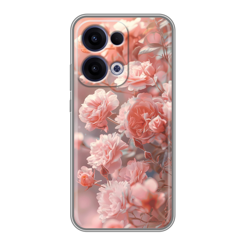 Силиконовый чехол на OPPO Reno13 с принтом Розовые розы Силиконовый чехол на OPPO Reno13 с принтом Розовые розы