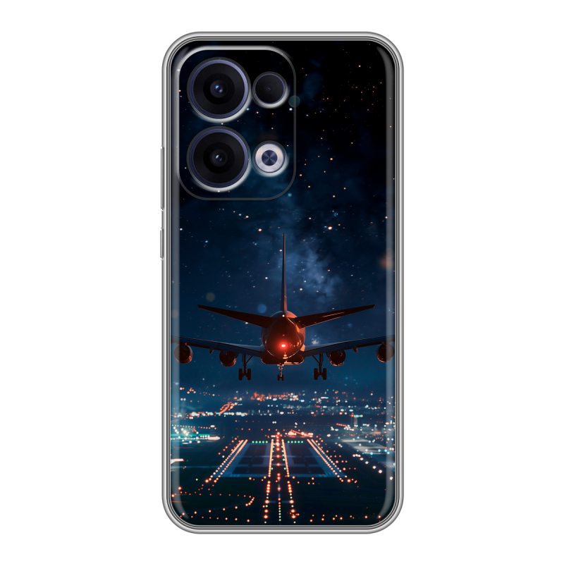 Силиконовый чехол на OPPO Reno13 с принтом самолет Силиконовый чехол на OPPO Reno13 с принтом самолет
