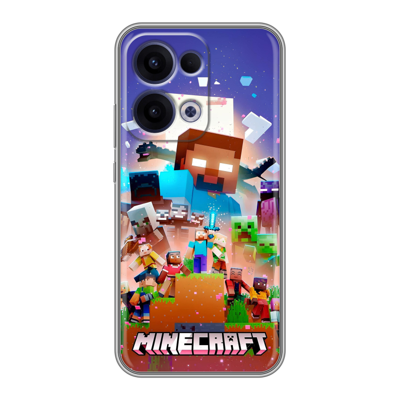 Силиконовый чехол на OPPO Reno13 с принтом Майнкрафт Minecraft Силиконовый чехол на OPPO Reno13 с принтом Майнкрафт Minecraft