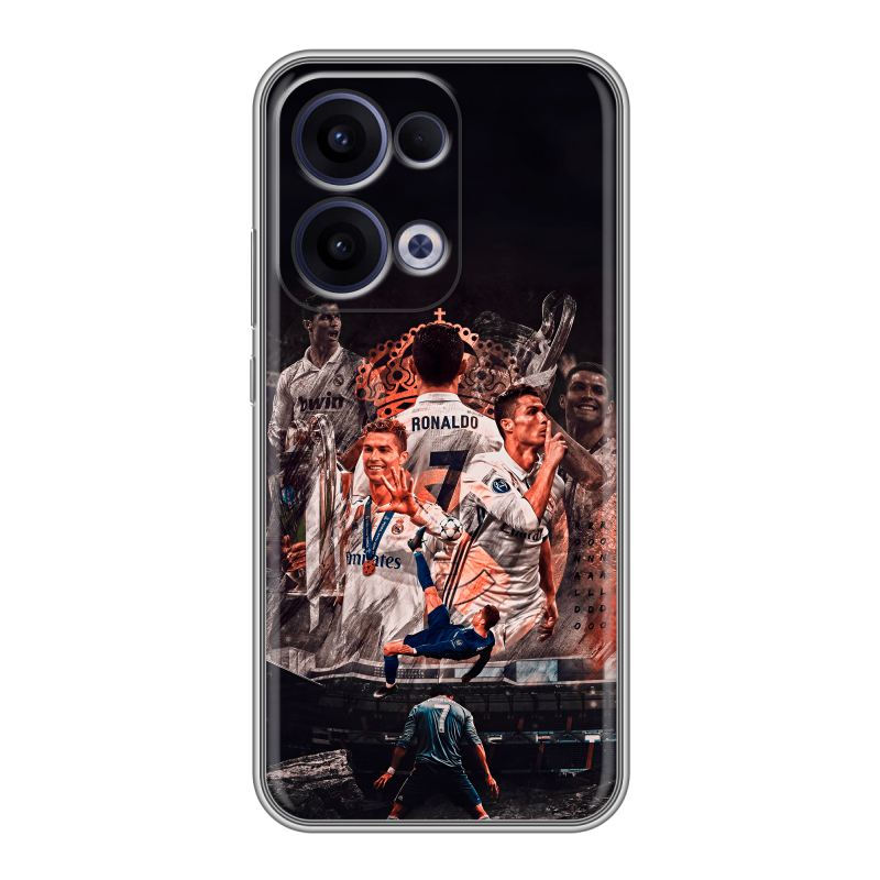 Силиконовый чехол на OPPO Reno13 с принтом Реал Роналдо Real Ronaldo Силиконовый чехол на OPPO Reno13 с принтом Реал Роналдо Real Ronaldo