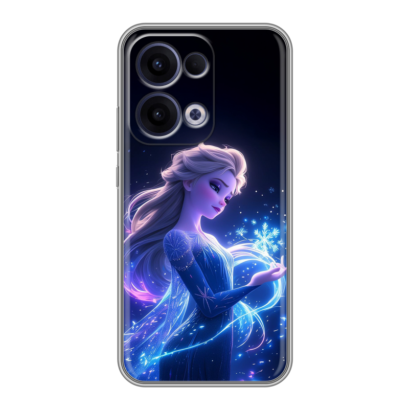 Силиконовый чехол на OPPO Reno13 с принтом Холодное сердце Frozen Силиконовый чехол на OPPO Reno13 с принтом Холодное сердце Frozen