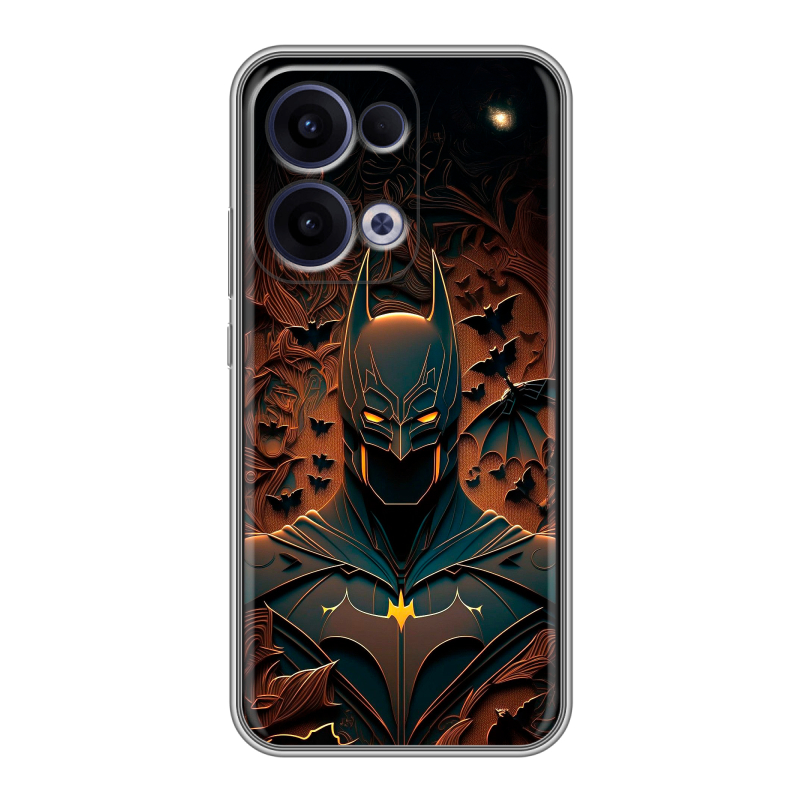 Силиконовый чехол на OPPO Reno13 с принтом Batman Бэтмен Силиконовый чехол на OPPO Reno13 с принтом Batman Бэтмен